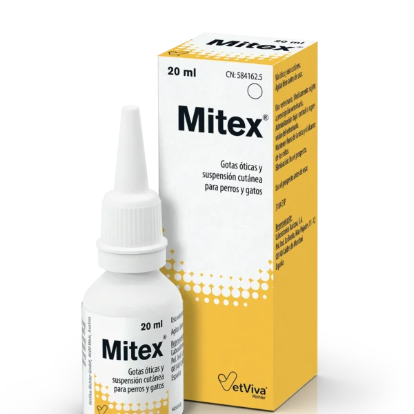 MITEX 20ML | TRATMIENTO DE LA OTITIS EXTERNAS PARA PERROS Y GATOS