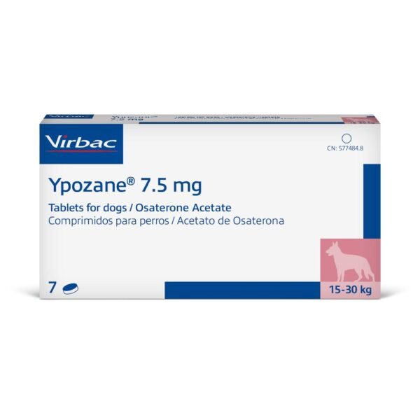 Ypozane 7,5mg 7 comprimidos 15-30kg| para hipertrofia en perros