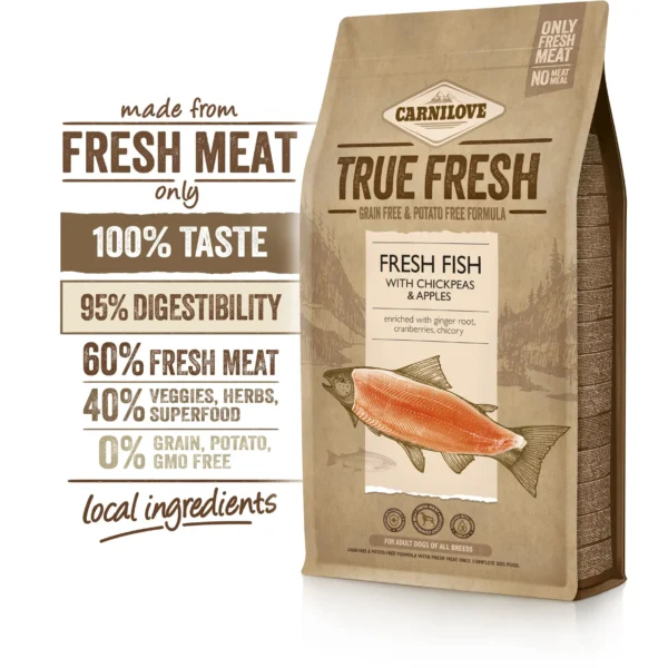 Pienso carnilove true fresh pescado para perros adultos 1,4kg - nutrición óptima