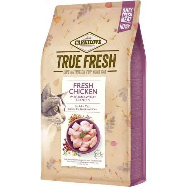 Comida para gatos carnilove true fresh pollo fresco 340g: nutrición natural y deliciosa