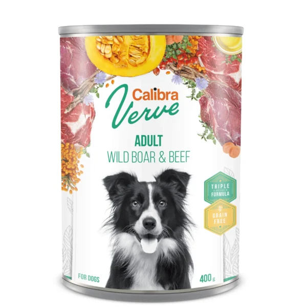 Calibra dog gf verve adulto: comida de jabalí y ternera - caja 6x400g