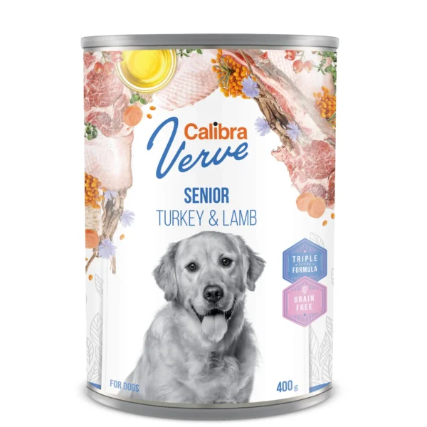 Comida para perros senior sin granos: calibra dog gf verve pavo y cordero 6x400g
