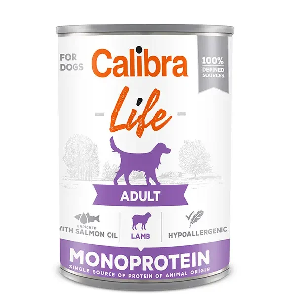 Calibra dog life adulto: lata de cordero 6x400g - nutrición premium para perros