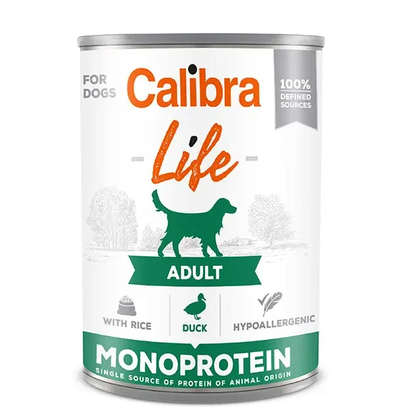 Comida para perros adultos calibra dog life pato y arroz 6x400g - nutrición premium