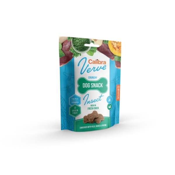 Calibra dog verve crunchy snack insectos y pato fresco 150g