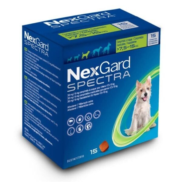 NEXGARD SPECTRA M 7,5-15KG 15 TABLETS | ANTIPARASITIC maka Nkịta
