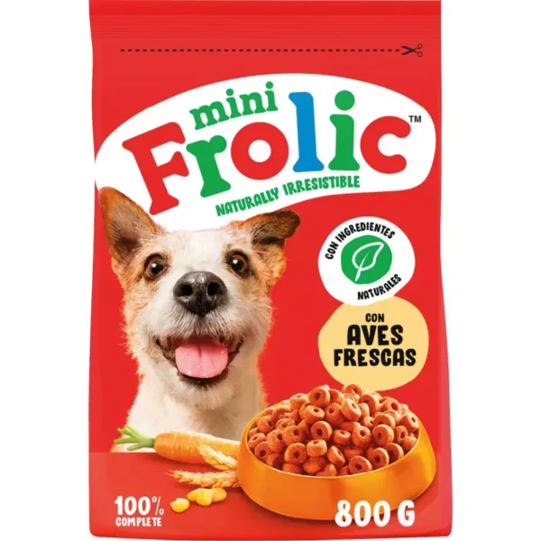 Frolic adulto aves razas pequeñas 800g: alimento premium para perros pequeños