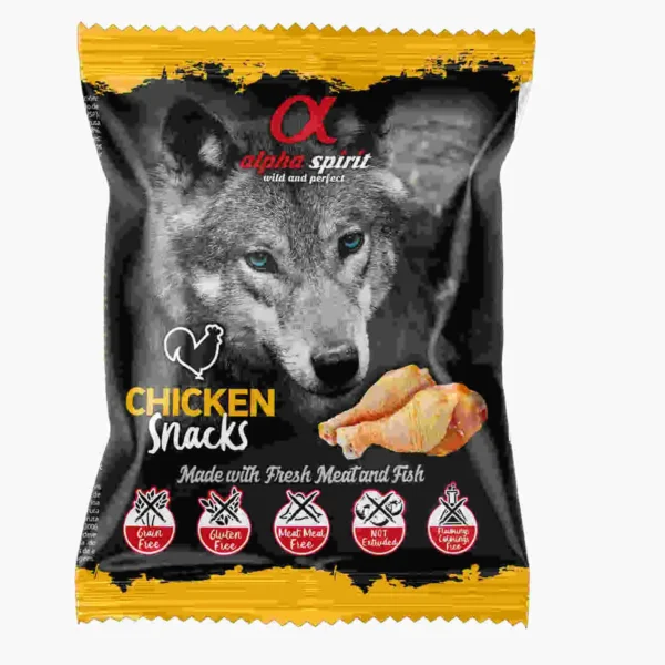 Alpha spirit canine pollo snacks 24x50 gramos