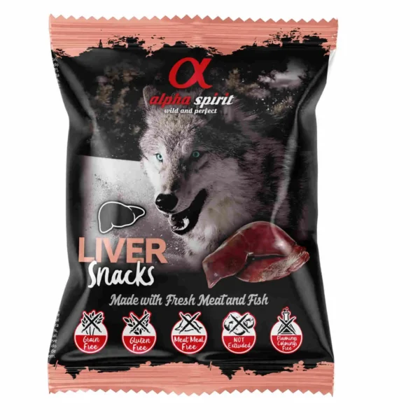 Alpha spirit canine higado snacks 24x50 gramos