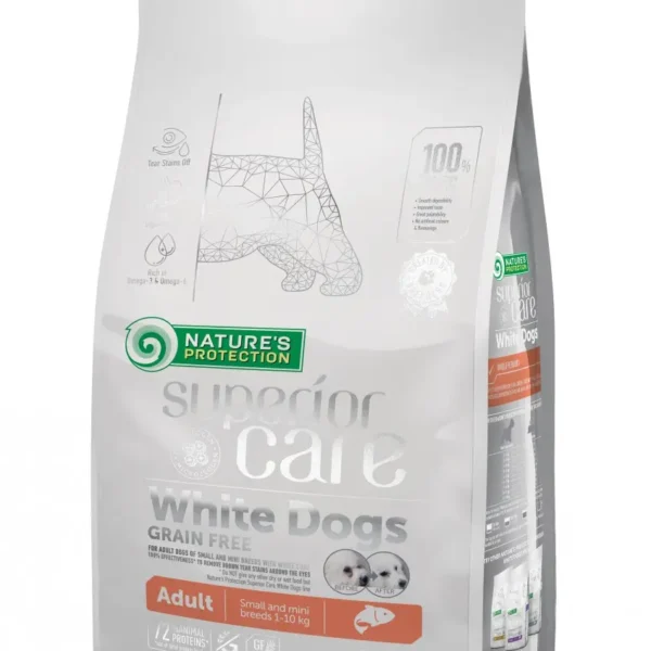 Alimento para perros pequeños adultos de salmón 10kg - nature's p sc white dog