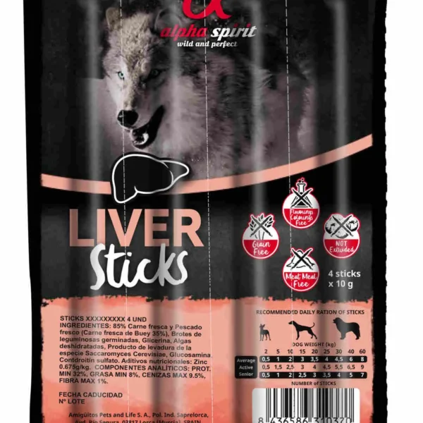 Alpha spirit canine barritas higado 16x4uds