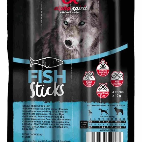 Alpha spirit canine barritas pescado 16x4uds