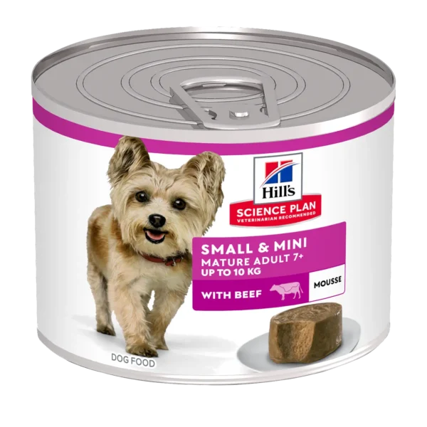 Comida húmeda para perros mayores hill's hsp mousse de ternera 12x200g