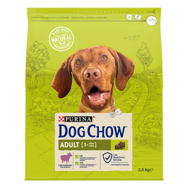 Dog chow adulto cordero 2.5kg: nutrición completa para perros
