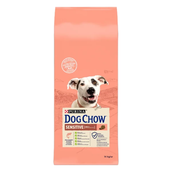 Alimento para perros adultos sensibles dog chow salmón 14kg - nutrición óptima