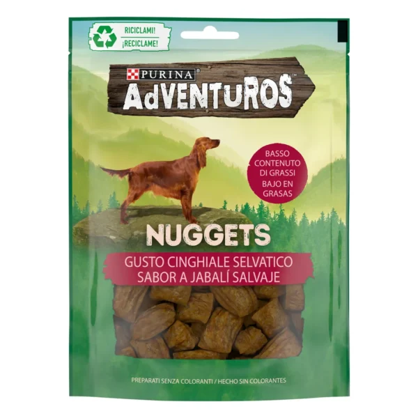Deliciosos nuggets de jabalí salvaje para perros adventuros - pack 6x90 gramos