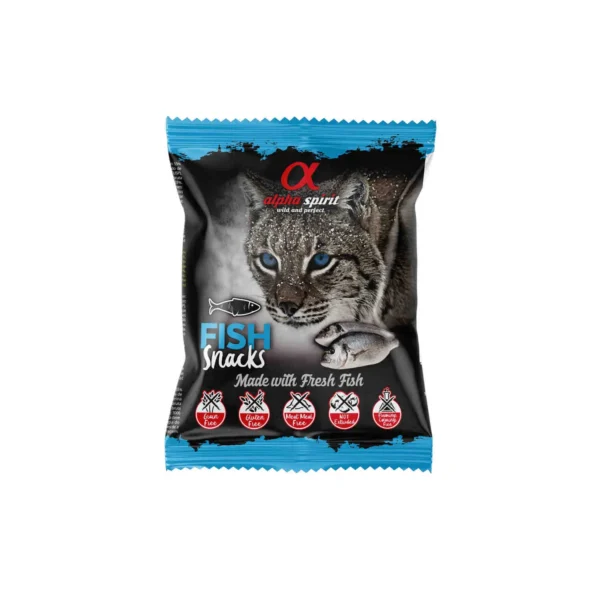 Deliciosos snacks de pescado para gatos alpha spirit - pack de 24x50g