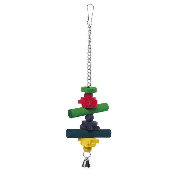 Juguete de madera para loros ferplast 31cm - diversión natural para tu ave