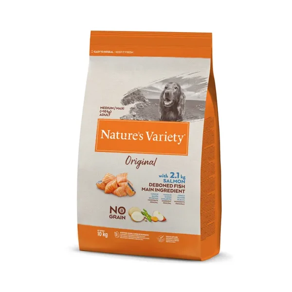 Prémiové krmivo pre dospelých psov s lososom - Nature's V 10 kg