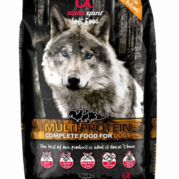 Pienso semihúmedo multiproteico alpha spirit para perros - saco de 3kg