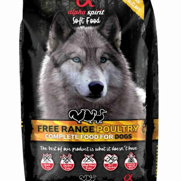 Pienso semihúmedo alpha spirit para perros adultos de aves de corral 3kg