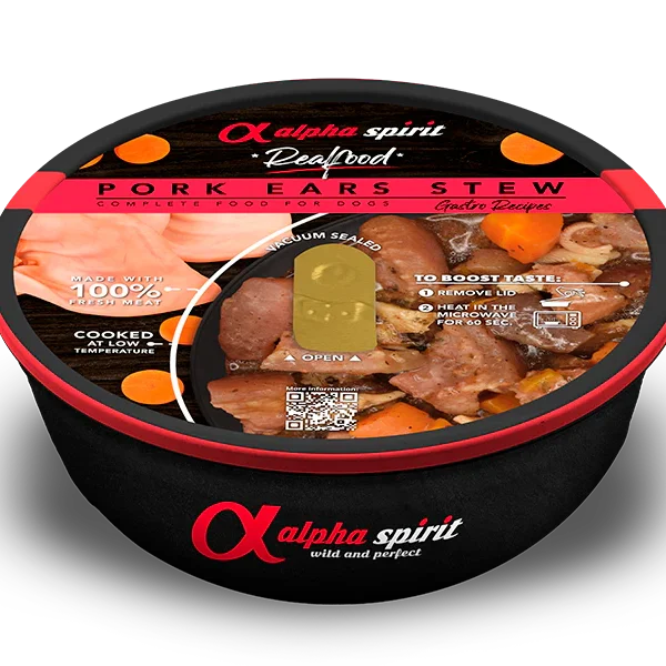 Estofado de oreja de cerdo alpha spirit para perros - pack 9x280g
