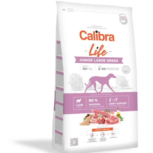Pienso calibra dog life junior para razas grandes con cordero 12kg