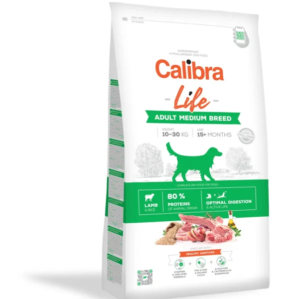 Pienso calibra dog life adulto raza mediana cordero 2,5kg - nutrición óptima para tu perro