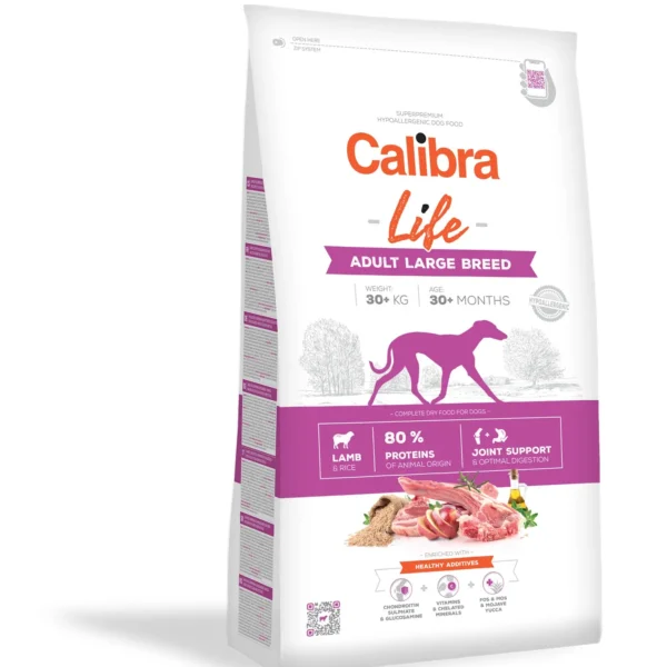 Pienso calibra dog life adulto razas grandes cordero 12kg - nutrición óptima para perros