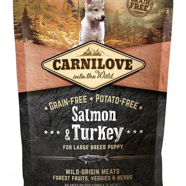 Pienso carnilove puppy large salmón y pavo 1.5kg para cachorros grandes