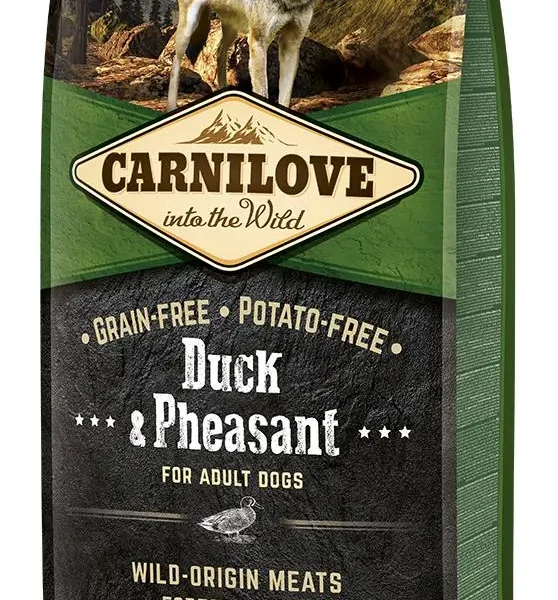 Pienso carnilove adulto para perros: pato y faisán 12kg - nutrición premium