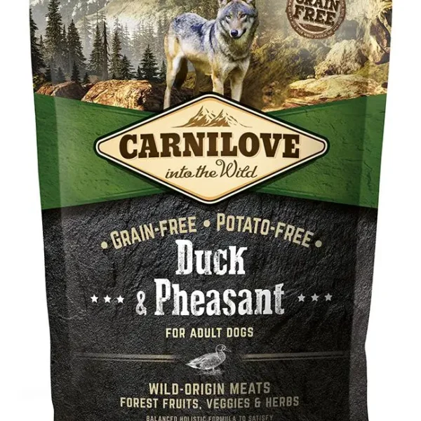 Pienso carnilove adulto para perros: pato y faisán 1,5kg - nutrición premium