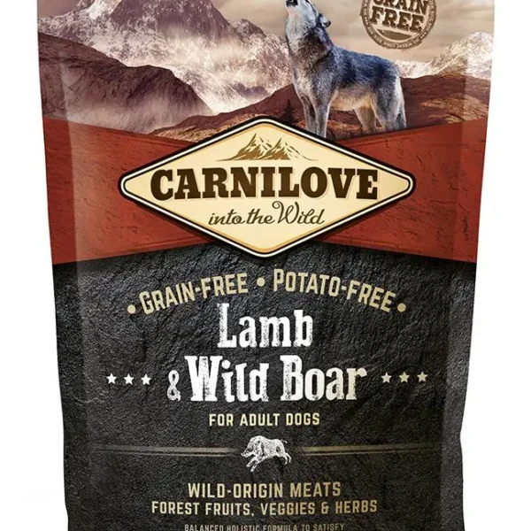 Pienso carnilove adulto para perros: cordero y jabalí 1,5kg - nutrición premium