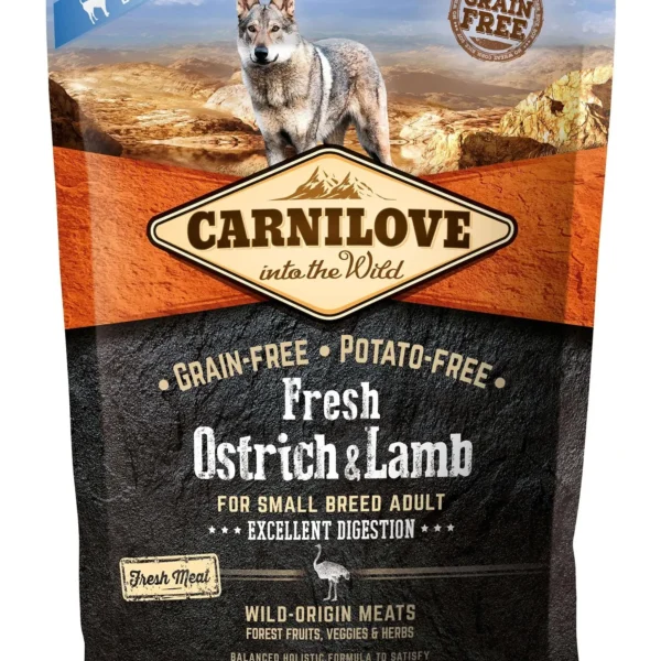 Pienso carnilove adulto pequeño avestruz y cordero 1.5kg para perros