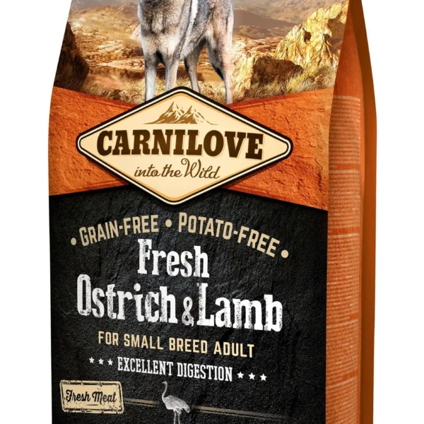 Pienso carnilove adulto pequeño avestruz y cordero 6kg para perros