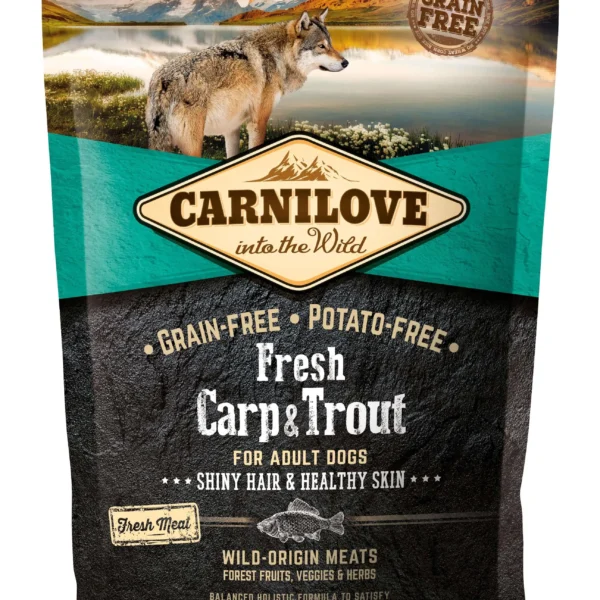 Pienso carnilove adulto carpa y trucha para perros: salud de pelo y piel 1,5kg