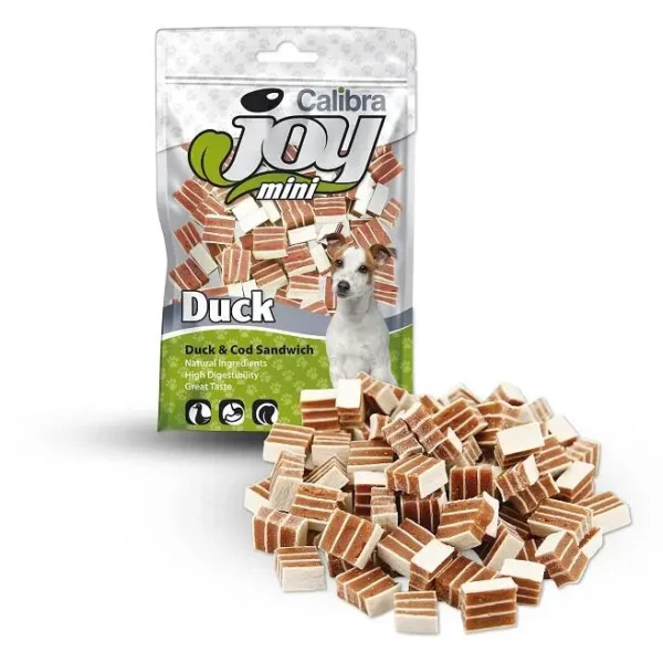 Delicioso snack para perros pequeños: calibra joy mini sandwich de bacalao y pato 70g