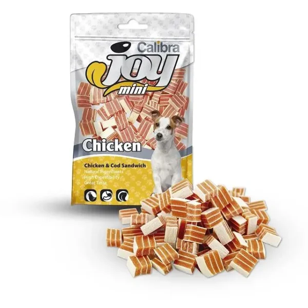 Delicioso snack para perros mini: calibra joy bacalao y pollo 70g