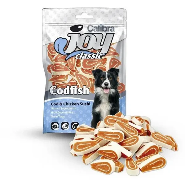 Sushi para perros calibra joy classic: delicioso bacalao y pollo – 80g