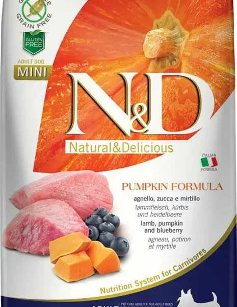 Alimento para perros mini farmina nd calabaza y cordero 2.5kg - nutrición premium