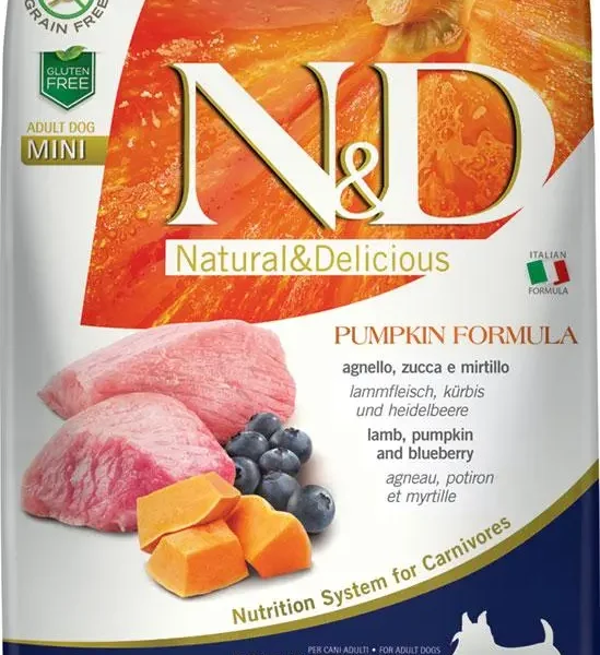 Alimento para perros mini farmina nd calabaza y cordero 7kg - nutrición óptima