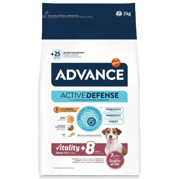 Advance Canine Senior Mini Chicken and Rice 3 кг - Оптимално хранене за по-възрастни кучета