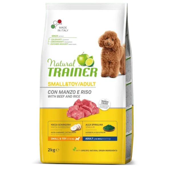 Pienso natural trainer para perros adultos mini de ternera 2kg - nutrición óptima