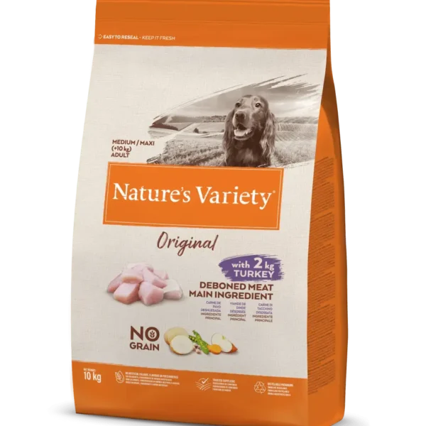 Alimento para perros adultos nature’s v original de pavo 10kg - nutrición completa
