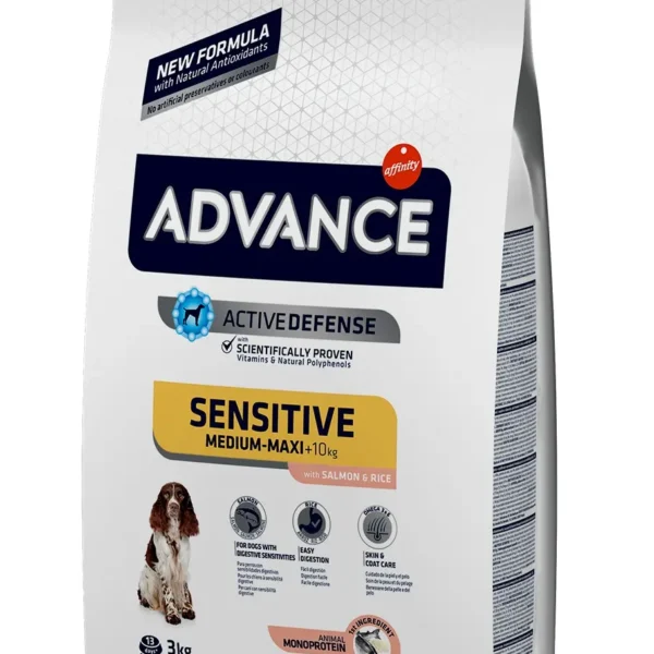 Pienso advance canine adult sensitive salmón y arroz 3kg - nutrición óptima para perros adultos