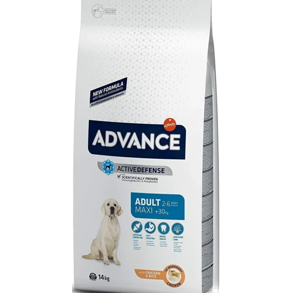 Pienso advance canine adult maxi pollo y arroz 14kg - nutrición óptima para perros grandes
