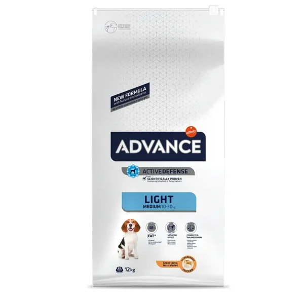 Pienso light para perros adultos medianos - advance canine pollo 12kg