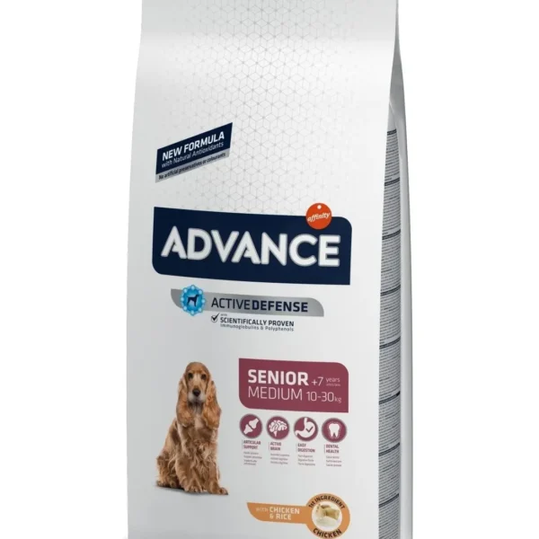 Advance Canine Senior Medium Chicken and Rice 12 кг - Оптимално хранене за по-възрастни кучета