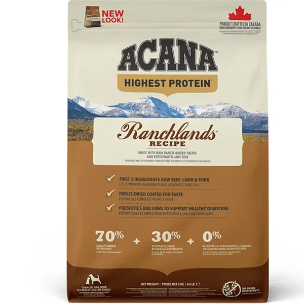 Compra acana canine adult ranchlands prairie 2kg: nutrición premium para perros adultos