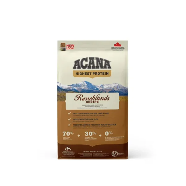 Pienso acana canine adult ranchlands prairie 11,4kg - nutrición premium para perros
